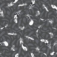 flying feathers seamless pattern
