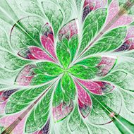 Symmetrical flower pattern in stained-glass window style N23