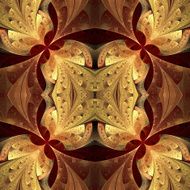 Symmetrical pattern in stained-glass window style Brown and beige
