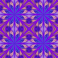 Symmetrical pattern in stained-glass window style Blue and beige palette N2