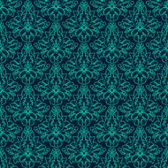 Luxury Damask seamless pattern Blue color Vector illustrations N3