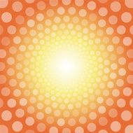 Orange background with white polka dots