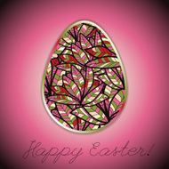 Easter egg greeting card with abstract hand drawn ornament N3