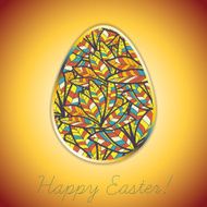 Easter egg greeting card with abstract hand drawn ornament N7
