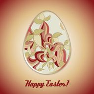Easter egg greeting card with abstract hand drawn ornament N8