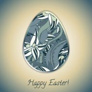 Easter egg greeting card with abstract hand drawn ornament N9