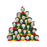 Christmas tree made from group of people for your design N2