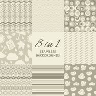 Vector set of seamles backgrounds N6