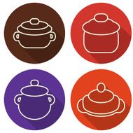 Kitchen utensils and cookware line art design N3