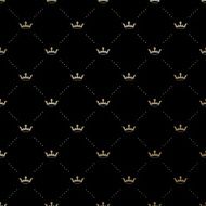 Seamless vector gold pattern with king crowns N3