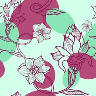 Set of vector retro floral seamless patterns N2