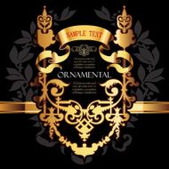 Vector decorative ornamental background with golden elements
