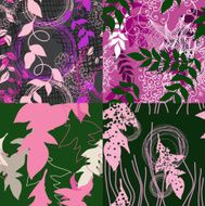Set of abstract floral seamless patterns N8