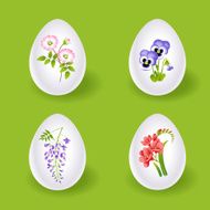 Easter eggs with floral decoration