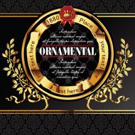Vector decorative ornamental background with golden elements N10