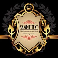 Vector decorative ornamental background with golden elements N11
