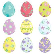 Different decorated Easter eggs