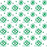 Green watercolor vector seamless floral pattern