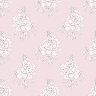 Seamless pattern with flowers peonies N18