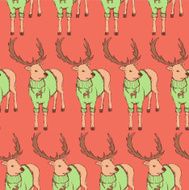 Sketch fancy reindeer in vintage style