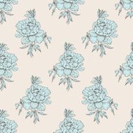 Seamless pattern with flowers peonies N19