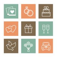 Vector set of valentines day illustrations and banners in retro N2
