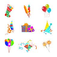 Set of vector holiday icons N4