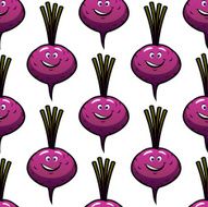 Seamless smiling cartoon beet background