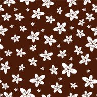 Brown seamless background with flowers