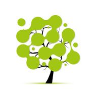 Abstract tree with circle frames for your design N2