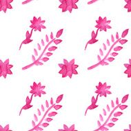 Vector floral watercolor pattern texture with flowers