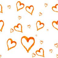 watercolor hearts isolated on white background Seamless backgro
