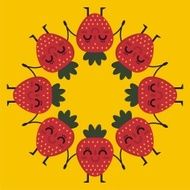 strawberries circle