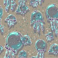 Funny jellyfish in the sea
