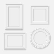 blank white picture frame template set N2