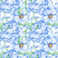 Watercolor blue flower pattern