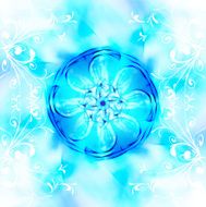 Decorative fractal wallpaper - intricate patterns of blue light