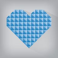 blue retro heart triangle abstract love valentine day jewel text