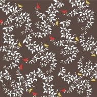 leaf and bird pattern background