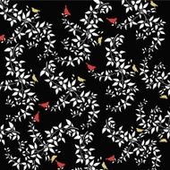leaf and bird pattern background N2