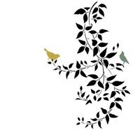 leaf and bird pattern background N5