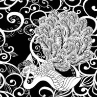 Seamless pattern with peacock