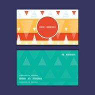 Vector vibrant ikat stripes vertical round frame pattern business cards N2