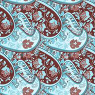 beautiful green paisley seamless background N3