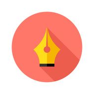 Brush Pen Flat Circle Icon