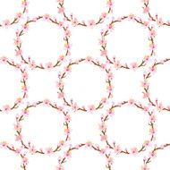 Cherry blossom Wreath-Seamless pattern