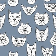Cats pattern vector N2