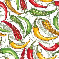 Vector pattern with peppers