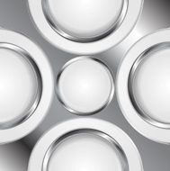 Abstract background with silver metal circles