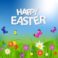 Happy Easter Spring Background Vector Illustration N7